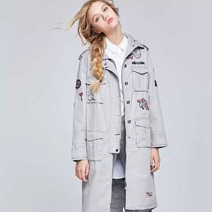 light grey outerwear for women 100% cotton size M